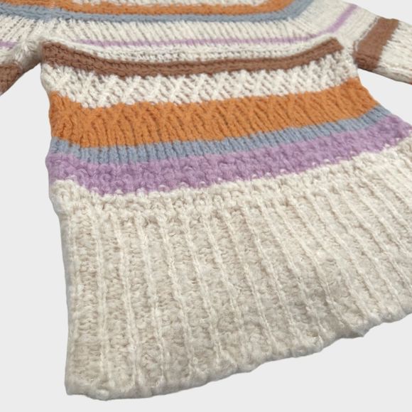 NWT Rebecca Taylor Fluffy Stripe Bishop Sleeve Knit Sweater Women's Small - Picture 5 of 14